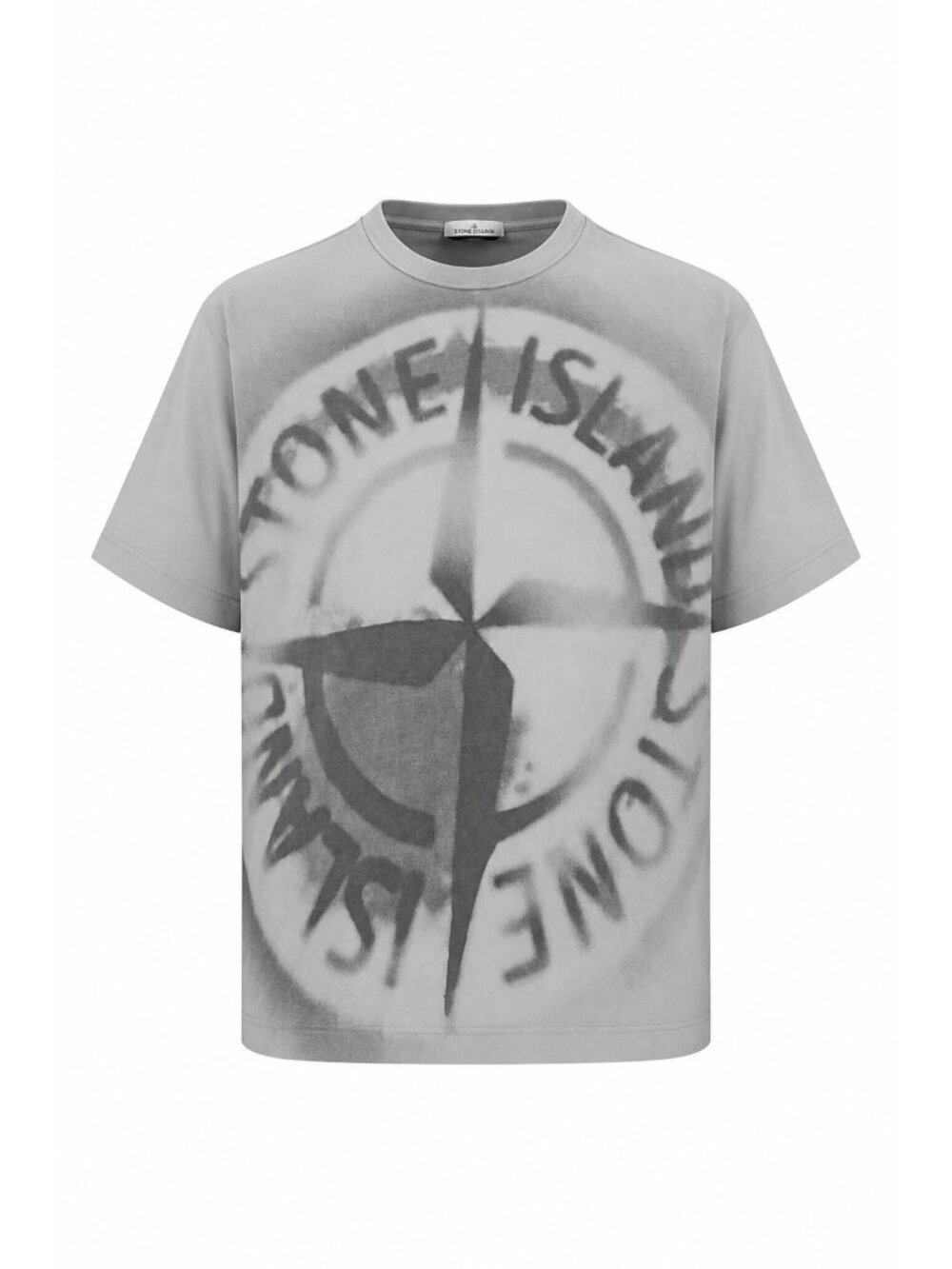 STONE ISLAND Gray Gradient compass T SHIRT TEE Mens S Organic Cotton Streetwear